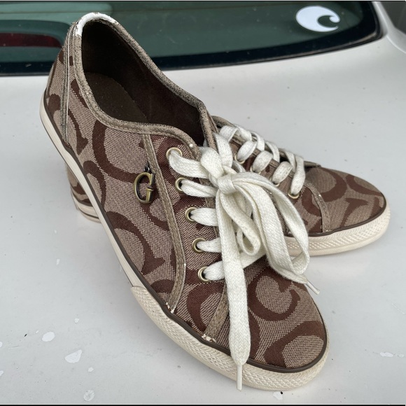 GUESS Brown logo sneakers Size 9 - Picture 4 of 12